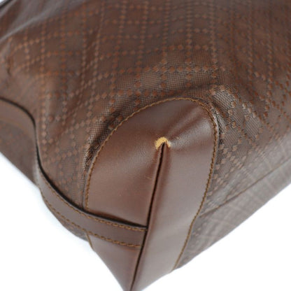 Gucci Tote Bag 247209 Leather Dark Brown Diamante Shoulder Bag