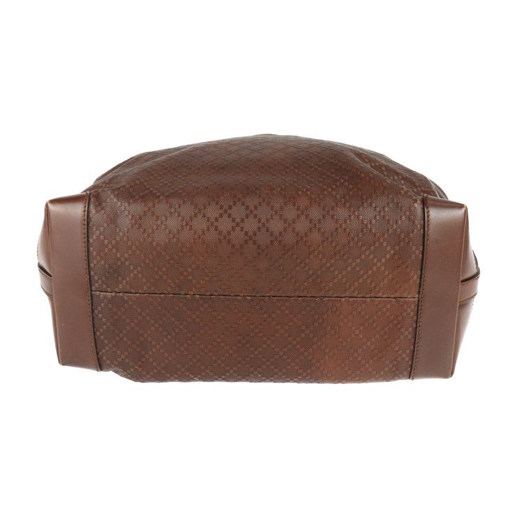 Gucci Tote Bag 247209 Leather Dark Brown Diamante Shoulder Bag