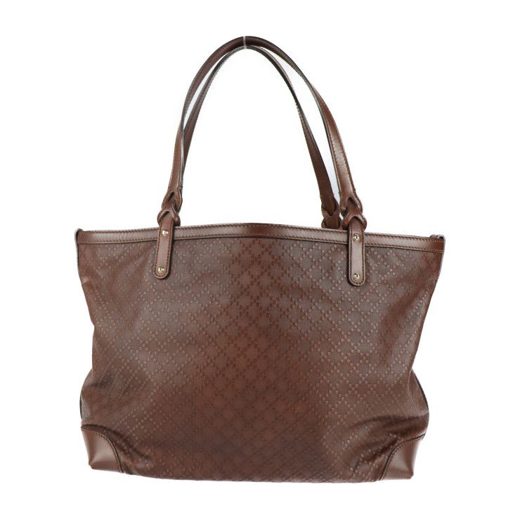 Gucci Tote Bag 247209 Leather Dark Brown Diamante Shoulder Bag