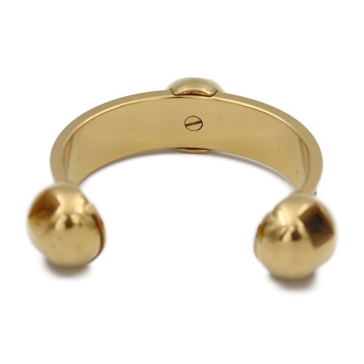 Hermes Bangle - Metal Leather Gold Red Accessories Cbangle Cuff Bracelet