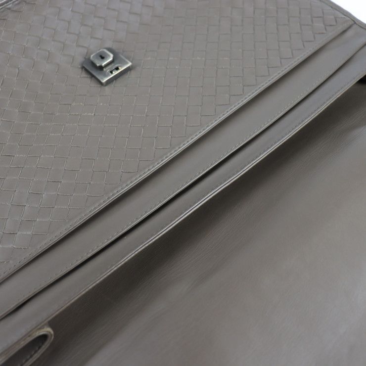 Bottega Veneta Bottega Veneta Business Bag 170238 Leather Gray Intrecciato