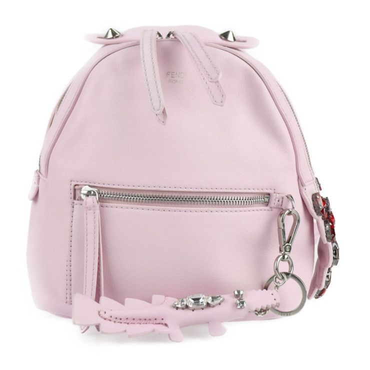 Fendi Backpack Daypack 8bz036 Leather Crystal Pink By The Way Bijoux By The Way