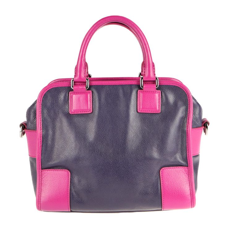 Loewe Handbag - Leather Purple Pink Silver Hardware Cruz 2way Bicolor
