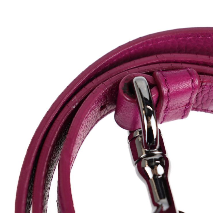 Loewe Handbag - Leather Purple Pink Silver Hardware Cruz 2way Bicolor