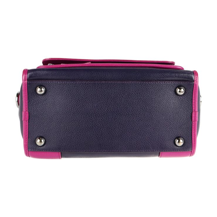 Loewe Handbag - Leather Purple Pink Silver Hardware Cruz 2way Bicolor