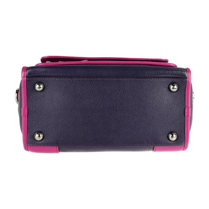 Loewe Handbag - Leather Purple Pink Silver Hardware Cruz 2way Bicolor