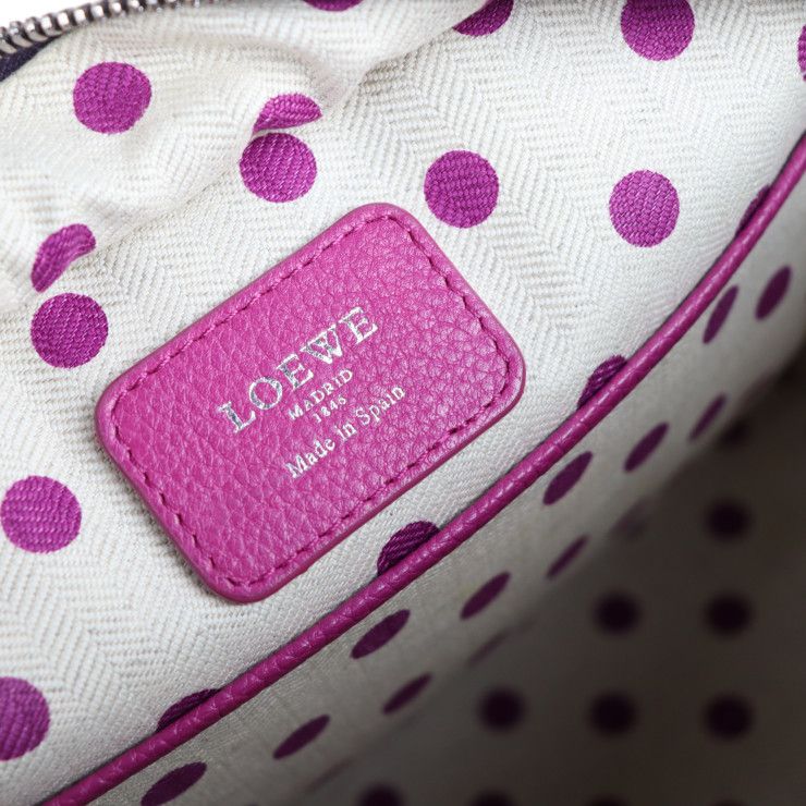 Loewe Handbag - Leather Purple Pink Silver Hardware Cruz 2way Bicolor