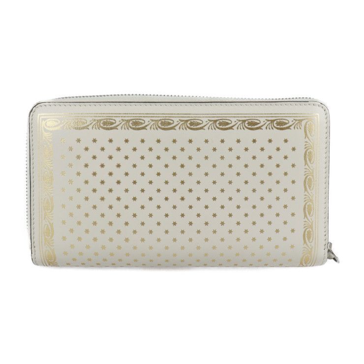 Gucci Long Wallet 510488 Leather Ivory Gold Guccy SEGA Collaboration Round