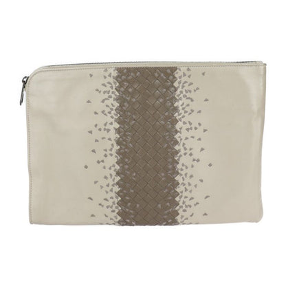 Bottega Veneta Bottega Veneta Second Bag 472578 Leather Taupe Gray Intrecciato