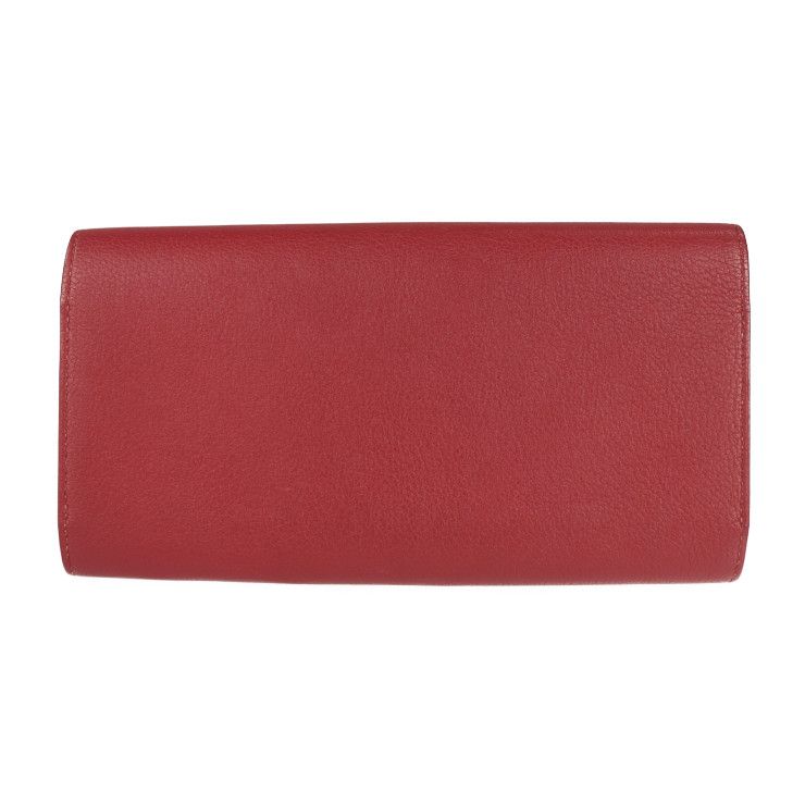 Hermes Passant Long Wallet - Evercolor Rouge Grenadier Red Tone Bifold Wallet