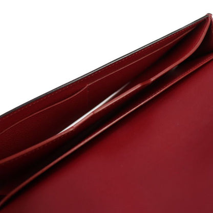 Hermes Passant Long Wallet - Evercolor Rouge Grenadier Red Tone Bifold Wallet