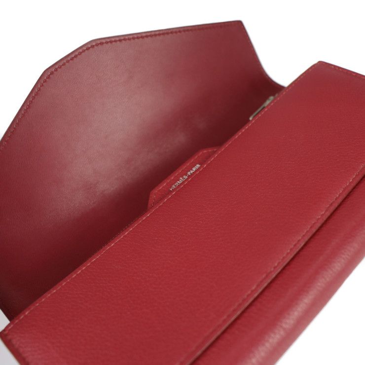 Hermes Passant Long Wallet - Evercolor Rouge Grenadier Red Tone Bifold Wallet