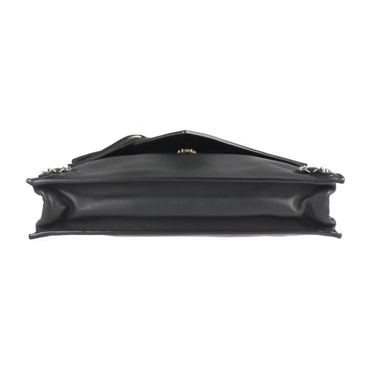 Balenciaga Paper Zip Around Sight Clutch Bag 357328 Calf Leather Black Second