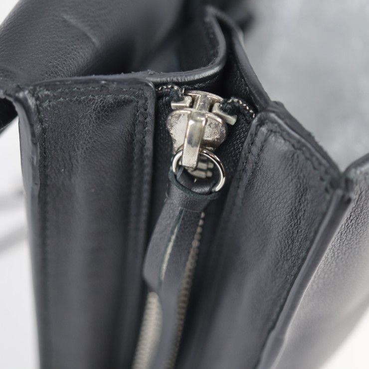 Balenciaga Paper Zip Around Sight Clutch Bag 357328 Calf Leather Black Second