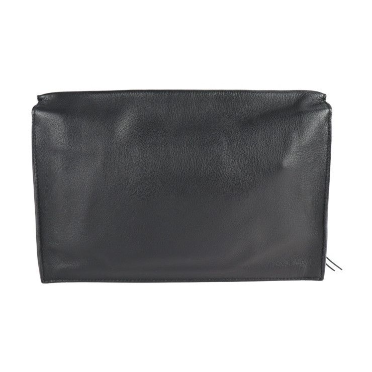 Balenciaga Paper Zip Around Sight Clutch Bag 357328 Calf Leather Black Second