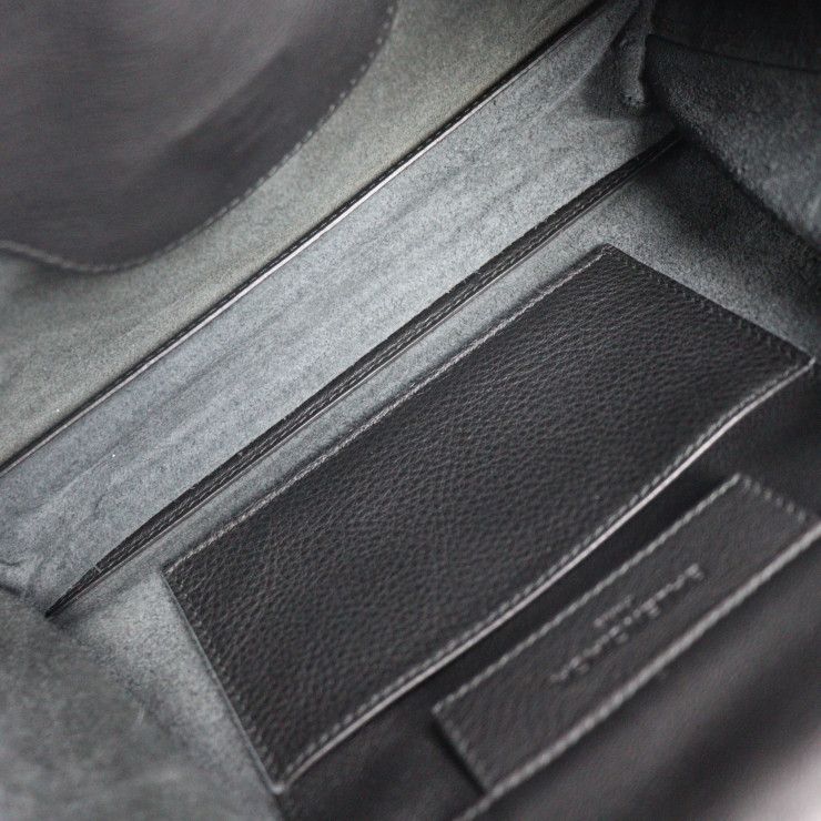Balenciaga Paper Zip Around Sight Clutch Bag 357328 Calf Leather Black Second