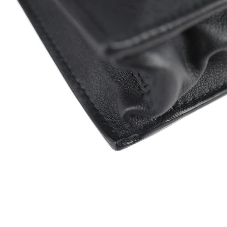 Balenciaga Paper Zip Around Sight Clutch Bag 357328 Calf Leather Black Second