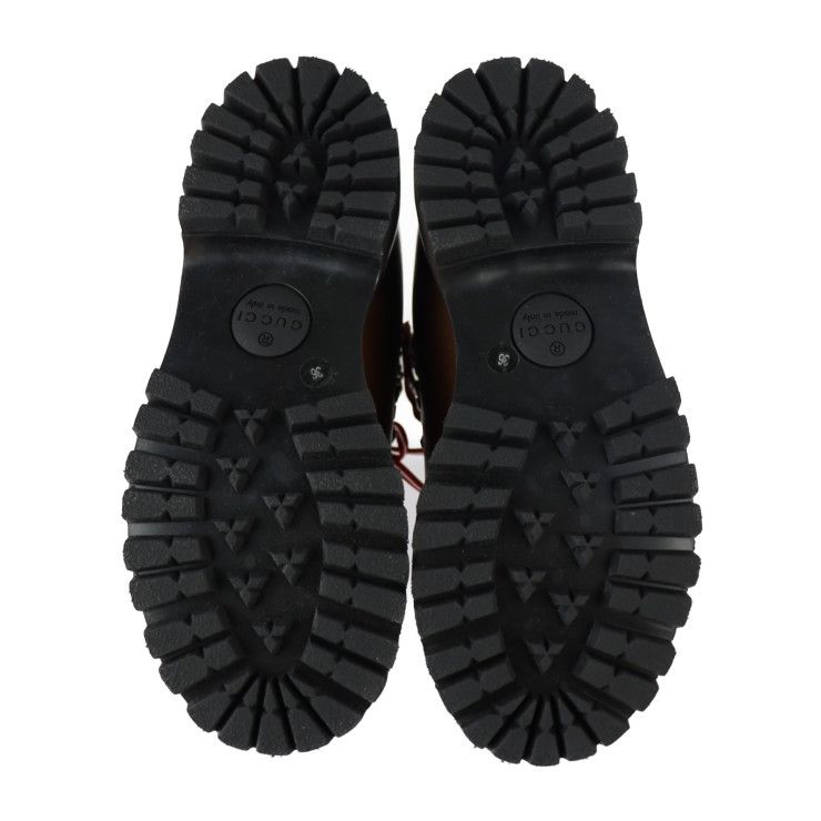 Gucci Mountain Boots 655398 Leather Brown THE North FACE North Face Collaboratio