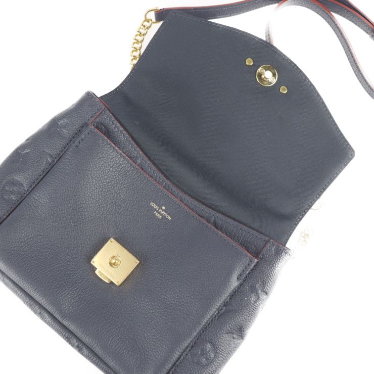 Louis Vuitton Blanche BB Handbag M43781 Leather Marine Rouge Gold Hardware