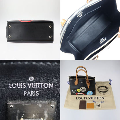 Louis Vuitton City Steamer MM Handbag M43080 Leather Black Multicolor Silver