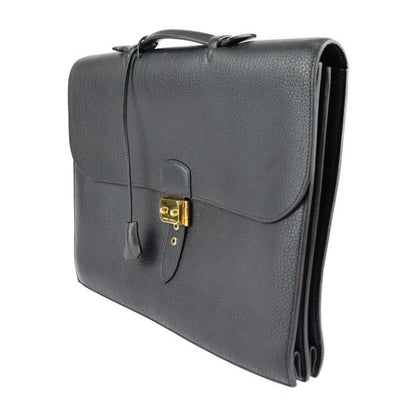Hermes Sac A Depeches 41 Business Bag - Taurillon Clemence Black Gold Hardware