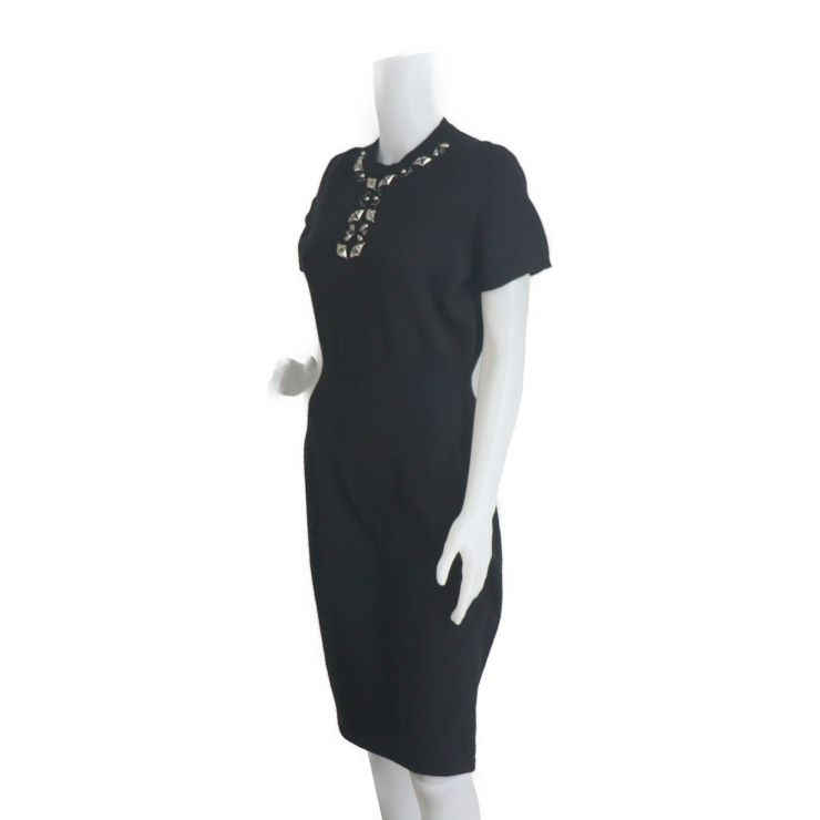 Louis Vuitton Rw152a F8kd15ojw 100% Cashmere Dress Black Apparel Knit Short