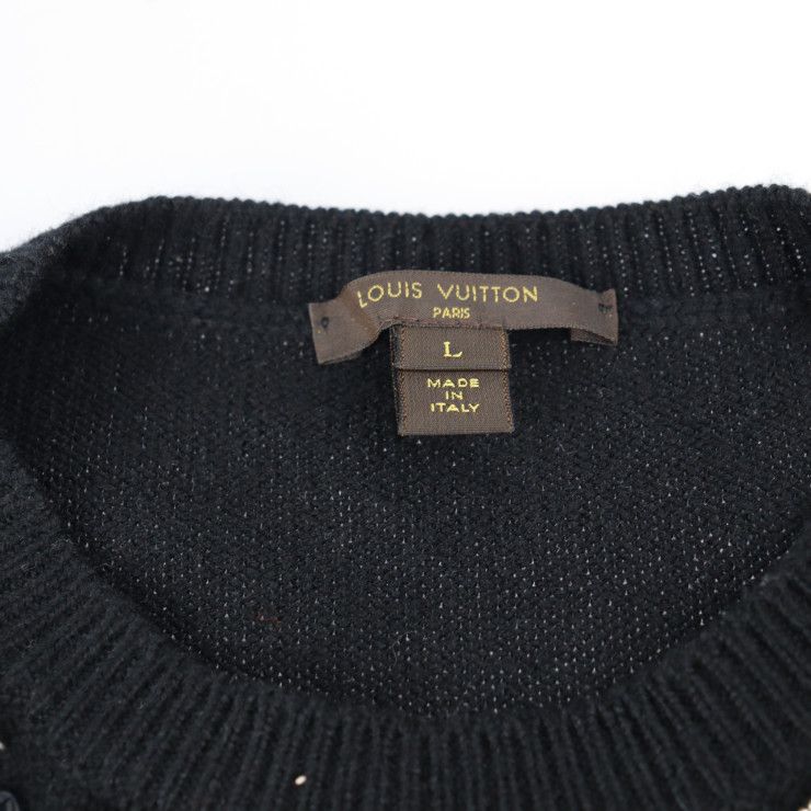 Louis Vuitton Rw152a F8kd15ojw 100% Cashmere Dress Black Apparel Knit Short