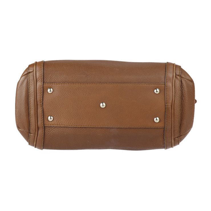 Gucci Shoulder Bag 269947 Leather Brownish Gold Hardware Bamboo Braided One