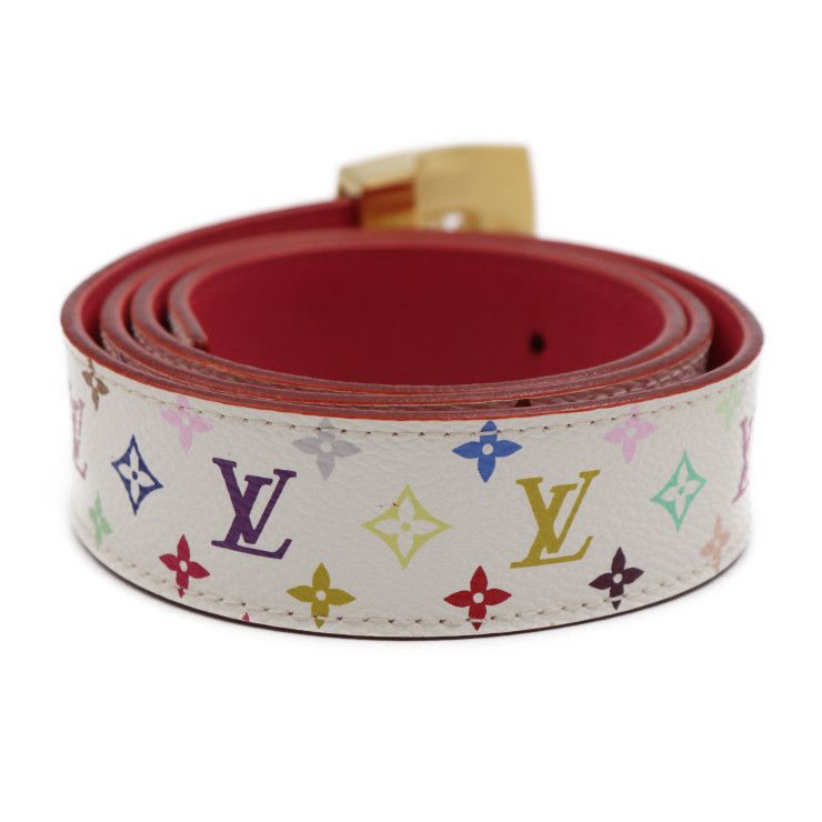 Louis Vuitton Santure LV Cut Belt M9682w PVC Leather Bron Multicolor Gold