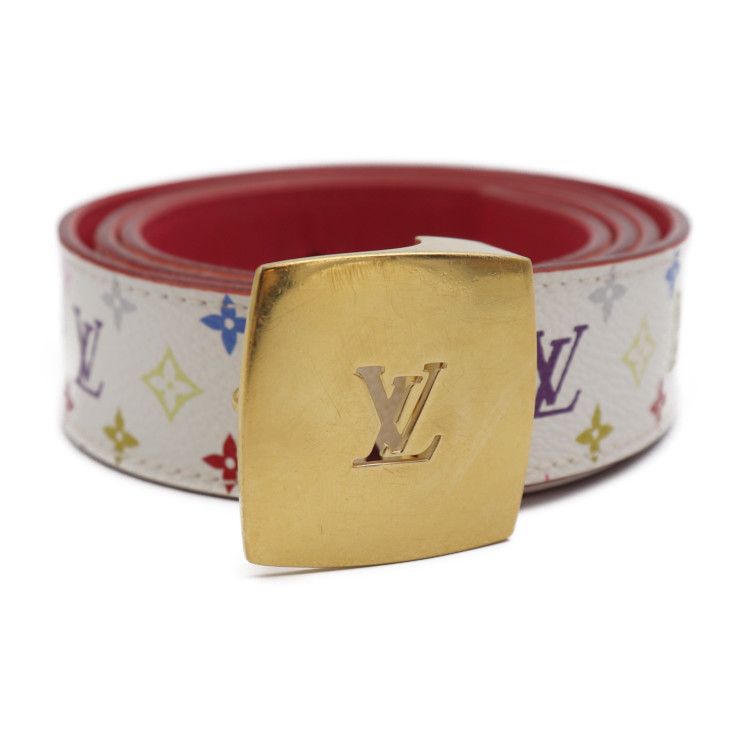 Louis Vuitton Santure LV Cut Belt M9682w PVC Leather Bron Multicolor Gold