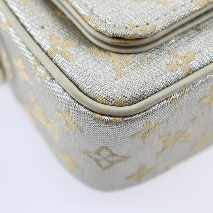 Louis Vuitton Mckenna Handbag M92362 Canvas Leather Silver Gold Hardware