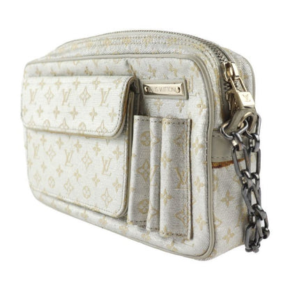 Louis Vuitton Mckenna Handbag M92362 Canvas Leather Silver Gold Hardware