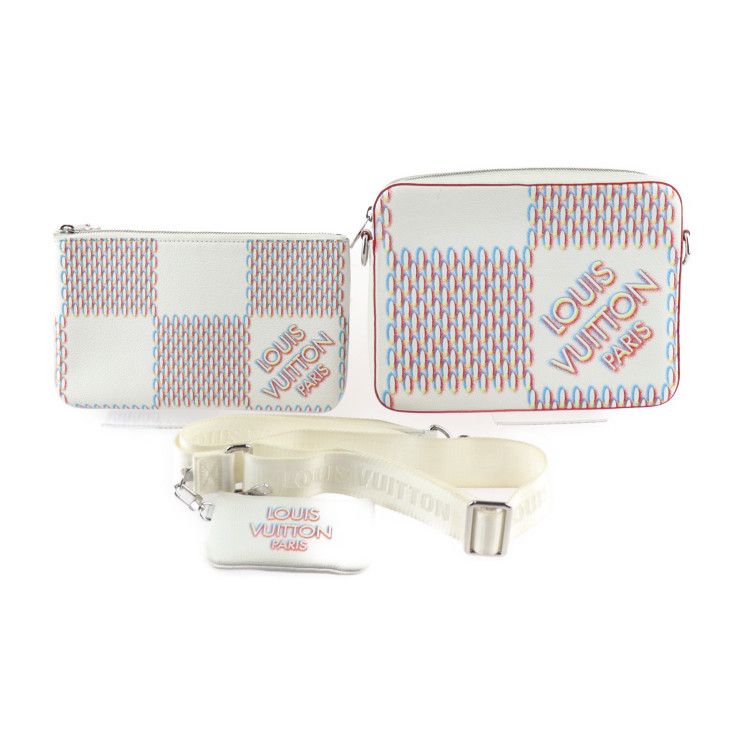 Louis Vuitton Trio Messenger Shoulder Bag M20665 Leather Bronze White Multicolor