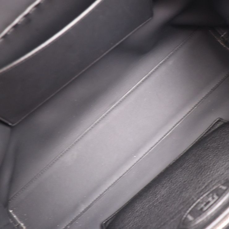 Fendi By-the-way Business Bag 7va458 Leather Black Blue Yellow Silver Hardware