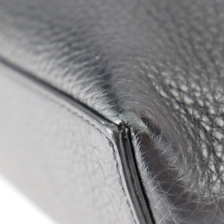 Fendi By-the-way Business Bag 7va458 Leather Black Blue Yellow Silver Hardware