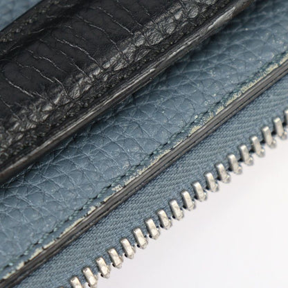 Fendi By-the-way Business Bag 7va458 Leather Black Blue Yellow Silver Hardware