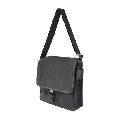 Prada Messenger Bag Shoulder Bag 2vd951 Nylon Black Leather Silver Hardware