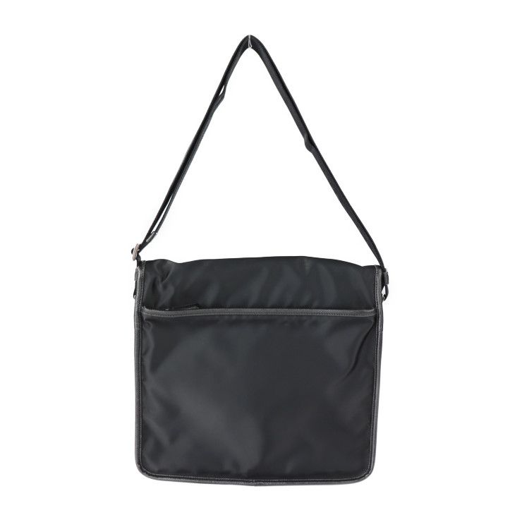 Prada Messenger Bag Shoulder Bag 2vd951 Nylon Black Leather Silver Hardware