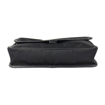 Prada Messenger Bag Shoulder Bag 2vd951 Nylon Black Leather Silver Hardware