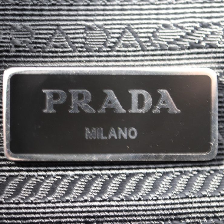 Prada Messenger Bag Shoulder Bag 2vd951 Nylon Black Leather Silver Hardware