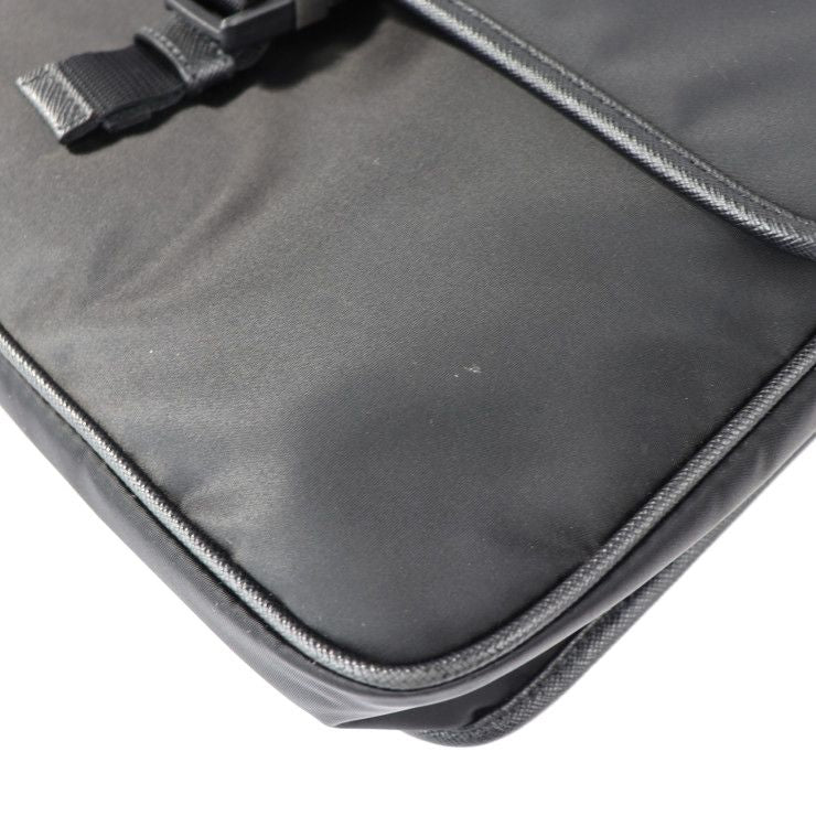 Prada Messenger Bag Shoulder Bag 2vd951 Nylon Black Leather Silver Hardware