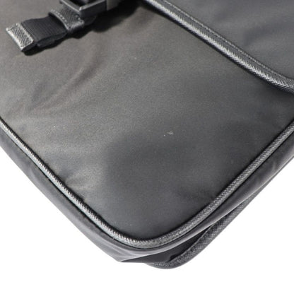 Prada Messenger Bag Shoulder Bag 2vd951 Nylon Black Leather Silver Hardware