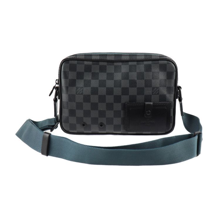 Louis Vuitton Alpha Messenger Shoulder Bag N40188 PVC Leather Black Damier