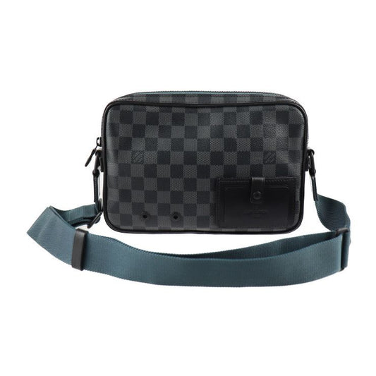 Louis Vuitton Alpha Messenger Shoulder Bag N40188 PVC Leather Black Damier