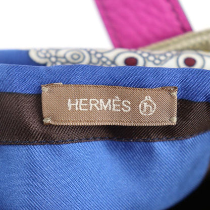 Hermes Tote Bag - Cotton Canvas Leather Silk Khaki Pink Purple Petit H Petit