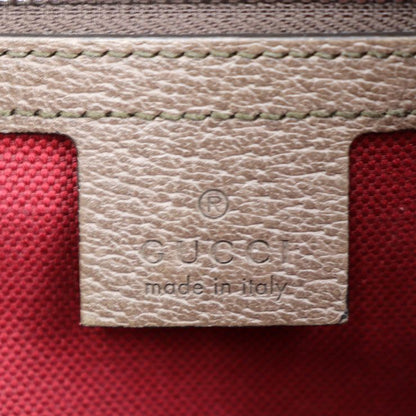 Gucci Shoulder Bag 626363 Leather Beige Brown Silver Hardware GG Supreme