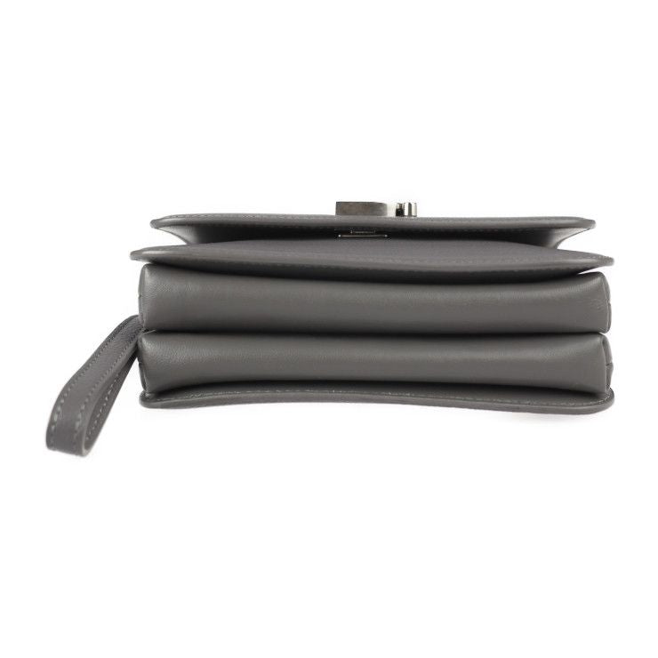 Balenciaga Shoulder Bag 618156 Leather Gray Silver Hardware B Logo Wristlet