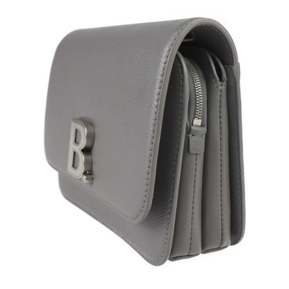 Balenciaga Shoulder Bag 618156 Leather Gray Silver Hardware B Logo Wristlet