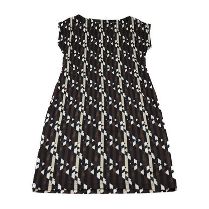 Fendi Dress - 100% Nylon Brown Black Beige And White Mare Cut And Sleeveless F