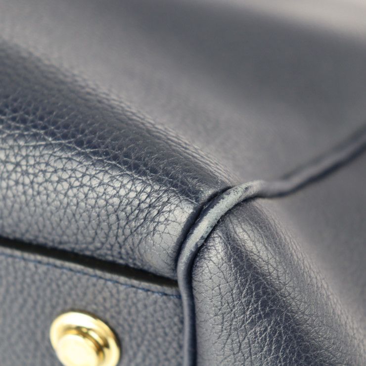 Louis Vuitton Mila MM Handbag M53948 Taurillon Leather Blue Marine Gold